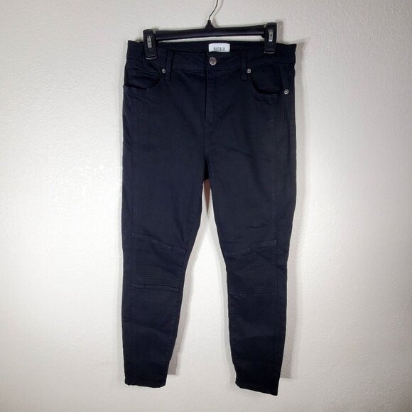 PISTOLA Womens Black Moto Skinny Pants Size 30 Cotton Blend Stretch - Picture 1 of 12
